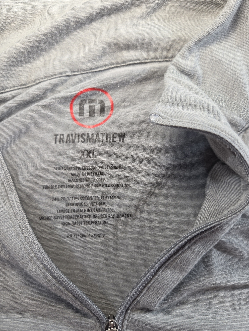 TravisMathew 1/4 Zip Pullover XXL Gray Lightweight Golf - Picture 3 of 7